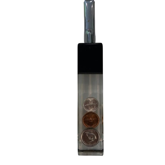 Vintage 1967 Canadian Centennial Coin Bottle Opener With Clear Acrylic Handle - Picture 1 of 12